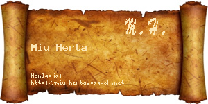 Miu Herta névjegykártya